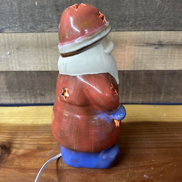 Vintage Christmasville By Ronnie Walter Light Up Santa Porcelain Star Cutouts - Picture 4 of 8